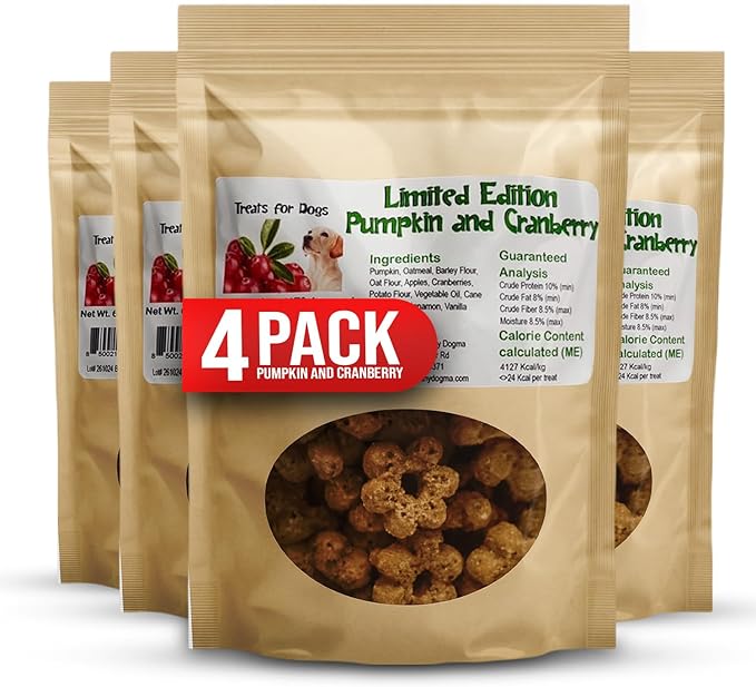 Healthy Dogma Pumpkin, Cranberry & Apple Dog Treats | Warm Fall-Inspired Flavors | All-Natural, Wholesome Ingredients | No Fillers or Preservatives | Tasty & Nutritious Dog Snacks (24 oz (1 lb 8 oz))