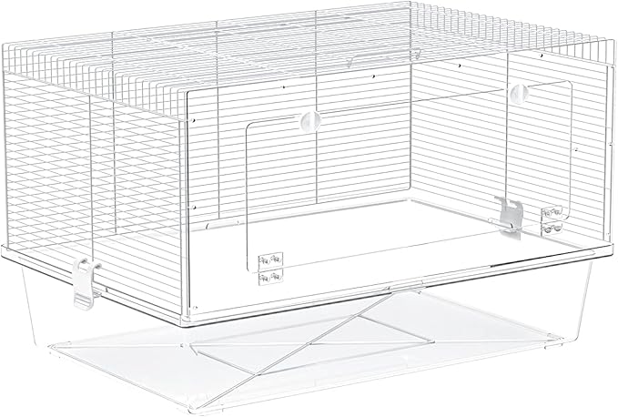 BUCATSTATE Hamster Cage with Acrylic Door Small Animal Cage and Habitats with Accessories for Dwarf Syrian Hamsters Degus Mices 19.7" L*13" W* 13.4" H