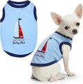 Parisian Pet Dog Shirt – 100% Cotton Shirts for Small Dogs – Nautical Sleeveless Puppy Vest – Lightweight and Breathable Pet Apparel – Pullover Summer Dog Clothes - Stretchy Funny T Shirts for Dogs