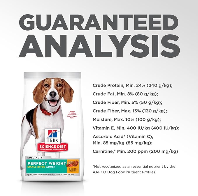 Hill's Science Diet Adult Perfect Weight Small Bites Dry Dog Food, Chicken, 12 lb. Bag