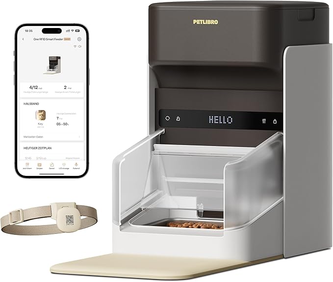 PETLIBRO Automatic Cat Feeder, Wi-Fi Rechargeable Pet Food Dispenser Battery-Operated with 30-Day Life