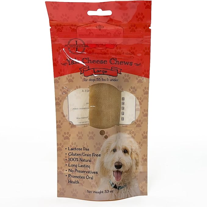 JAC's - Natural Yak Cheese Chew (Large) - 1 Large Stick | Long-Lasting & Lactose-Free Delight Treat for Dogs Under 55 lbs | Gluten-Free, 100% Natural Healthy Dog Treat