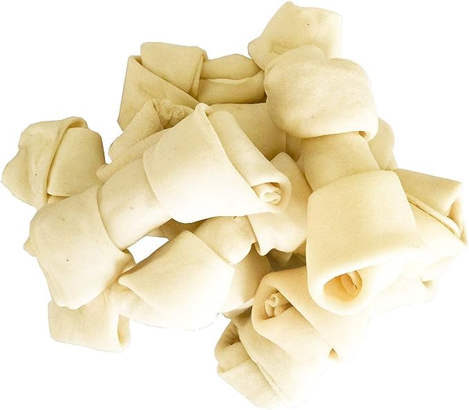 Pet Magasin Rawhide Roll Treats for Dogs, 6-7" Natural Beef Rawhide Chews, 10Count Bag