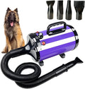 High Velocity Professional Dog Grooming Dryer,Adjustable Temperature and Speed Hair Dryer for Pets with 4 Nozzles