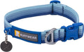 Ruffwear, Front Range Dog Collar, Adjustable Tubelok Webbing, Lightweight, Side Release Buckle, Aluminum V-Ring, Durable for Everyday Use, Coastal Fade, 20"-26"