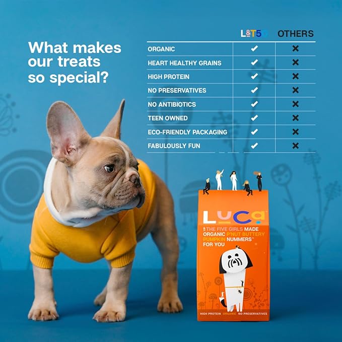Crunchy Pumpkin Organic Dog Treats - High Protein, Grain-Inclusive, USDA Certified Organic, Human-Grade, No Preservatives - Small Batch, Delicious & Healthy Snack for Dogs