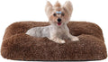 EHEYCIGA Fluffy Dog Crate Bed for Small Dogs, Plush Faux Fur Crate Pad, Calming Anti Anxiety Small Dog Bed, Washable Soft Warm Mat with Non-Slip Bottom, Coffee