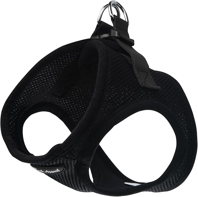 Bark Appeal Black Step-in Dog Harness for XS to Small Sized Pets – Updated Sizing, Re-Measuring is Essential – Soft Vest Harness – Anti-Choke with Adjustable Strap & Heavy Duty Clip – S