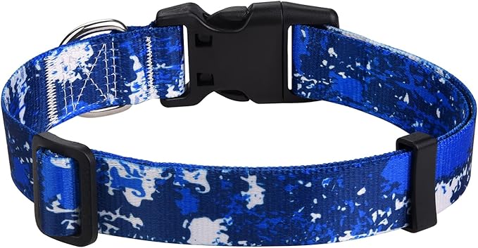 Dog Collar for Small Dogs, Soft Comfy Pet Collar for Small Medium Large Dogs, Floral Pattern for Boy Girl Puppy Dogs(Team Blue,S)