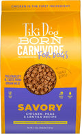 Tiki Dog Born Carnivore for Dogs, Savory Chicken, Peas & Lentils Recipe, Grain Free Baked Kibble for Maximum Nutrition, For Adult Dogs and All Size Breed Dogs, 3.5 lbs. Bag