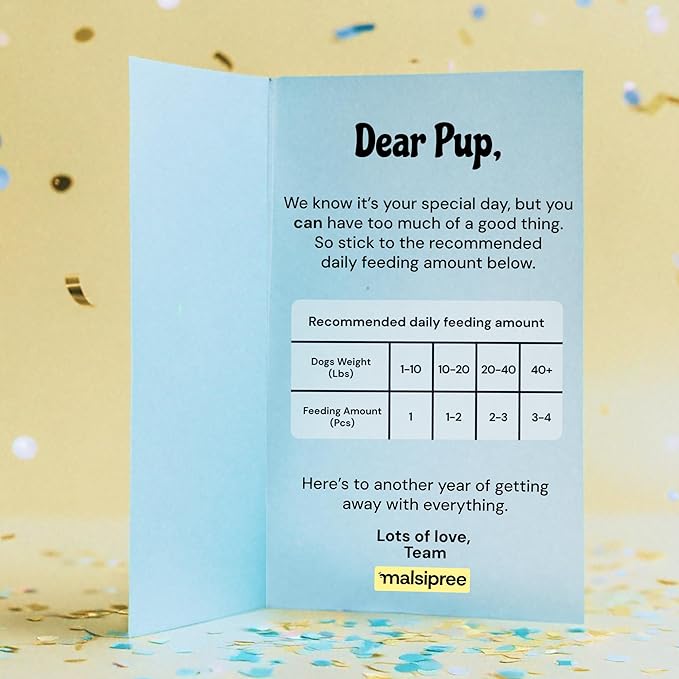 MalsiPree Dog Birthday Treats - Puppy Adoption Gifts & Puppy Training Supplies - Fun Dog Lollipops & Healthy Pet Ice Cream Alternative - Cute Accessories & Photo Props - 8 Pack