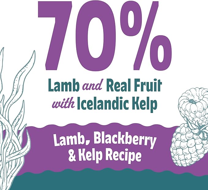 Icelandic+ Soft & Chewy Bites - Lamb, Berry & Kelp - 2.8oz Dog Treats, 70% Meat & Fruit, Air-Dried, Limited Ingredients, Pet Snack, Grain Free