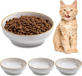 Cat Bowl, Ceramic Small Pet Bowl Pack of 3, Dishwash Safe Pet Food and Water Bowl Dishes for Small Dog, Fat Faced Cat, Kitten, Rabbits Puppy Birds(Safe Food-Grade Ceramic), White