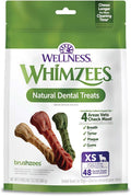 Whimzees Wellness Brushzees Dog Dental Treats, Extra Small Size Stick, (48 Count)