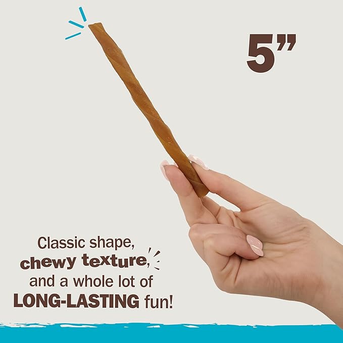 Cadet Chewalicious Classic Chewy Twists with Real Peanut Butter, Rawhide-Free Healthy Dog Chews, Limited-Ingredient & Long-Lasting Chew Treats for Dogs, Peanut Butter Flavor, 15 Count