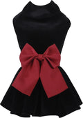 Pet Dresses for Small Dogs Cats Girl, Cute Princess Bowknot Dress Puppy Shirt All Weather Skirt Clothes Cat Apparel for Birthday Wedding Party Holiday (Small, Velvet Black)