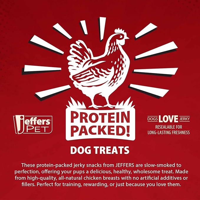 Jeffers Chicken Jerky Dog Treats 24 oz Bag | Grain Free High Protein Soft Chewy Pet Snacks | USA Made Natural Chicken Breast Tender for Dogs, Puppies, Training, Rewards, Healthy Treats - 1 Pack