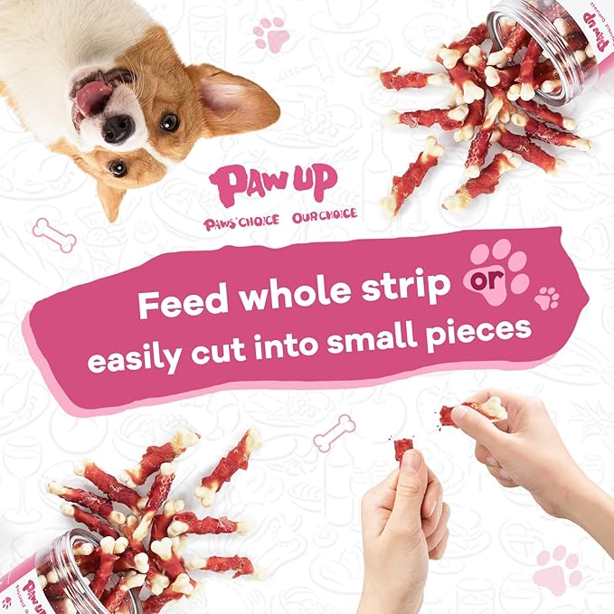 PAWUP Duck Wrapped Dog Bones, Digestible Soft-Core Bones, Natural Teeth Clean, Rawhide-Free, Healthy Dog Chews for Small Dogs, 12.5 oz