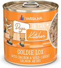 Weruva Dogs in The Kitchen, Goldie Lox with Chicken & Wild-Caught Salmon Au Jus Dog Food, 10oz Can (Pack of 12)