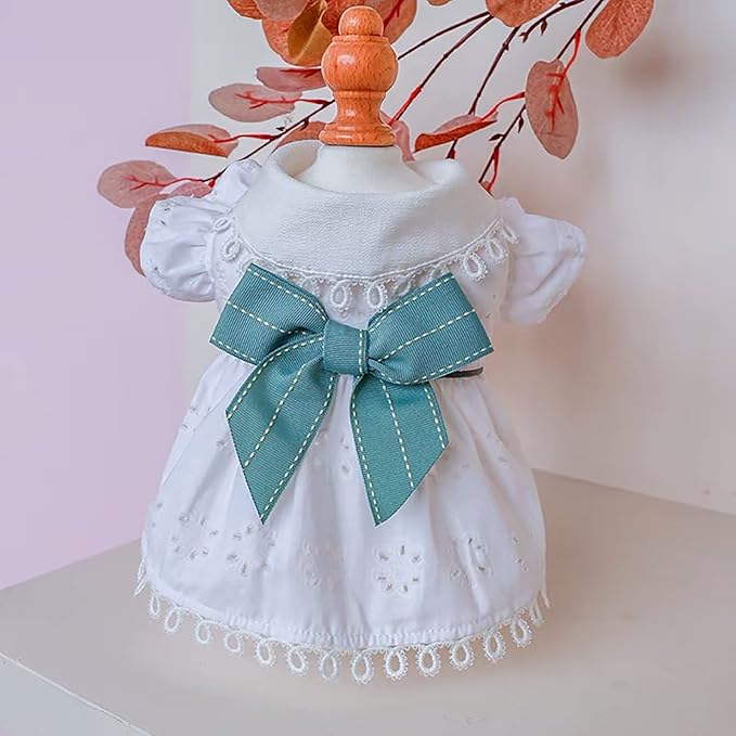 Dog Bowknot Princess Dress Summer Cute Pet Clothes for Small Dogs Elegant Puppy Sundress Holiday Breathable Lightweight Outfits Female Cat Dog Yorkie Chihuahua Dress Apparel