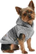 Fitwarm Fuzzy Dog Sweater, Knitted Winter Dog Clothes for Small Dogs Boy Girl, Pet Cat Hooded Outfit, Heather Grey, Black, XS