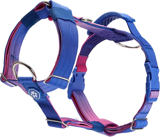 Spark Paws No Pull Dog Harness with Handle for Large Dogs, Heavy Duty Dog Harness for Big Strong Breeds, Adjustable, Y Shaped Padded Halter Design with Front Clip - Snow Cone - L