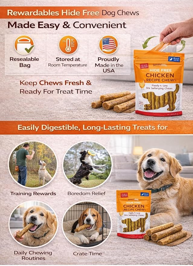 Hide Free Chicken Recipe Chews, 10 Count