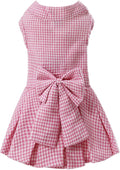 Pet Dresses for Small Dogs Cats Girl, Cute Princess Bowknot Dress Puppy Shirt All Weather Skirt Clothes Cat Apparel for Birthday Wedding Party Holiday (Pink, X-Small)