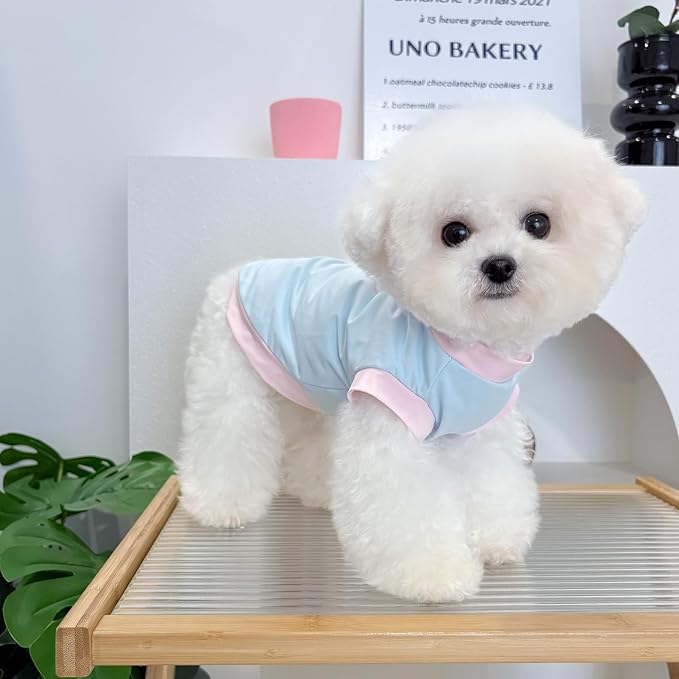Dog Cat Summer Tank Top T-Shirt - Breathable Cool Ice Silk Sun Protection Pet Tank Top with Bear Print, Soft Stretch Puppy Clothes for Small and Medium Dogs and Cats