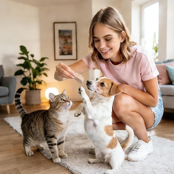 MON2SUN Freeze Dried Duck Breast Treats for Dogs & Cats - Whole Cut Chunks, Single Ingredient, High Protein, Grain Free Food Topper & Training Snacks, 4.2oz