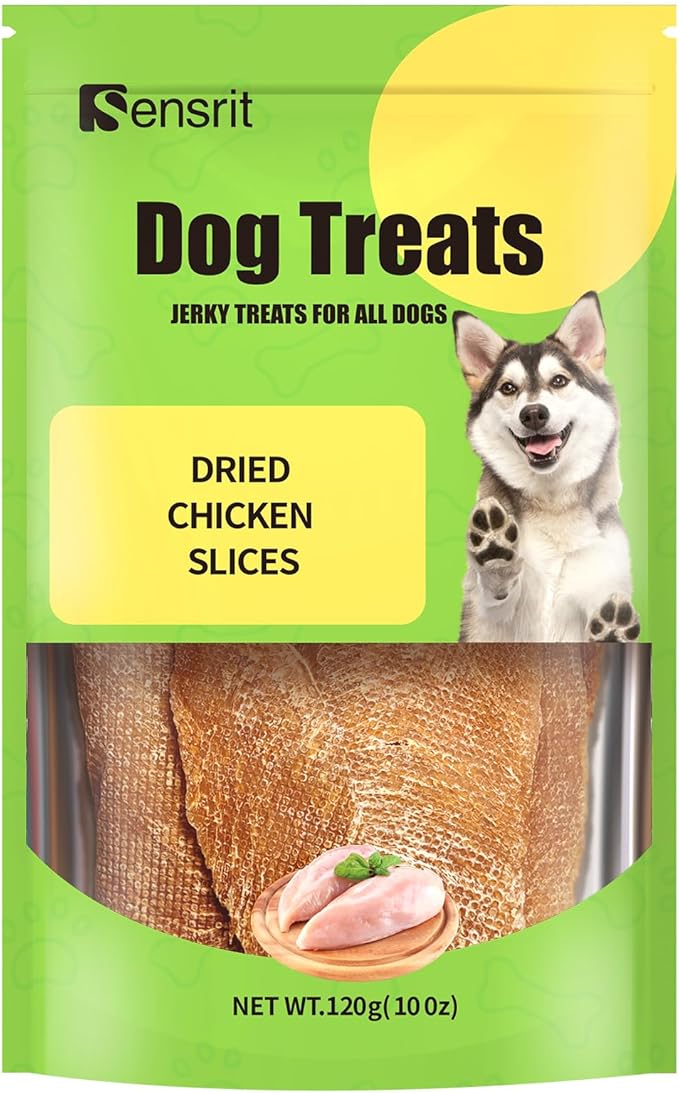 Dried Chicken Slices for Dogs - 100% Pure Chicken Breast, Single Ingredient Protein Treats - Freeze-Dried Style, Healthy Training Rewards for All Breeds, High Value