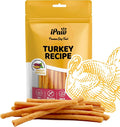 iPaw Turkey Dog Treats, All Natural Human Grade Dog Treat, Suitable for Training chew, Hypoallergenic, Rawhide Alternative, Thin Stick (Sweet Potato)
