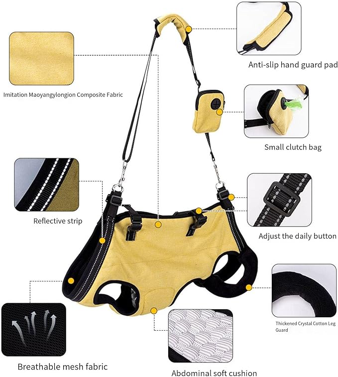 Full Body Dog Lift Harness with Ergonomic Designs for Elderly Dog with Shock Absorption and Adjustable Strap