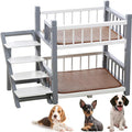 Dog Bunk Bed with Stairs Removable Double Layer Pet Bed and Memory Foam Cushion and Removeable Cover for Dogs Small for Small Medium Large Dogs Pet(22.0" L x 18.0" W x 24.0" Th, Gray)