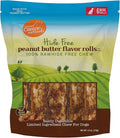 Canine Naturals Peanut Butter Chew - 100% Rawhide Free Dog Treats - Made with Real Peanut Butter - All-Natural and Easily Digestible - 6 Count of 2.5 Inch Mini Rolls for Dogs Under 20lbs