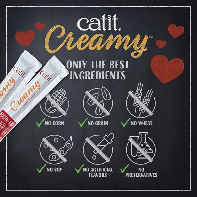 Catit Creamy Lickable Cat Treat – Hydrating and Healthy Treat for Cats of All Ages - Tuna, 10-Pack