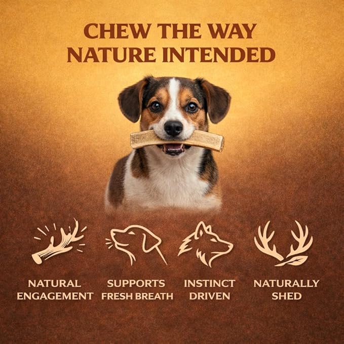 Whitetail Naturals Split Elk Antler Dog Chews (6 Pack, Small) Long-Lasting Bones for Aggressive Chewers, Odor-Free Half-Cut Elk Antlers for Dogs