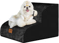 GoGoBunny Ramp Dog Stairs for Couch Sofa and Chair 11.8" H, 2-Step Pet Steps for Small Dogs and Cats, Non-Slip Waterproof Fabric Cover, Stable and Balanced Indoor Step, Pets Friendly, Black