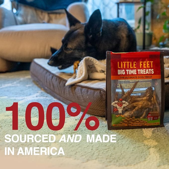 Chicken Feet Dog Treats - Single Bag - 15 Premium Extra Large Pieces - 100% Sourced and Made in USA