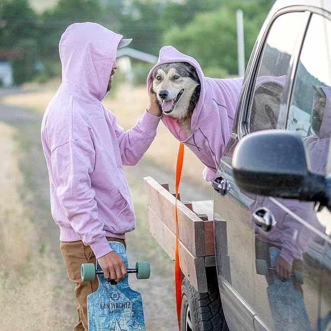 Blueberry Pet Essentials Dog Hoodie – 14 inch, Cotton‑Blend Sweatshirt with Hood, Pink Lilac, Machine‑Washable Small‑Dog Jersey