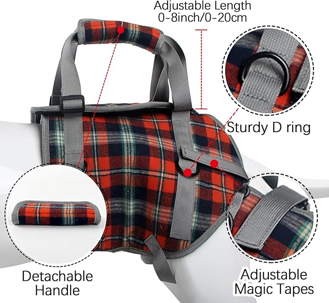 ROZKITCH Dog Lift Harness, Grid Pet Rear Support Aid Veterinarian Approved Sling for Old K9 Help With Poor Stability, Back Leg Hip Disabled Joint Injury Elderly Arthritis ACL Rehabilitation Rehab