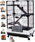 Large Deluxe in/Outdoor Guinea Pig Chinchilla Ferret Squirrel Hedgehog Kitten Rabbit Bunny Hutch House Critter Habitat Paw Safe Platform Ladder Easy Clean Bottom Mesh Floor Pull Out Tray On Wheels