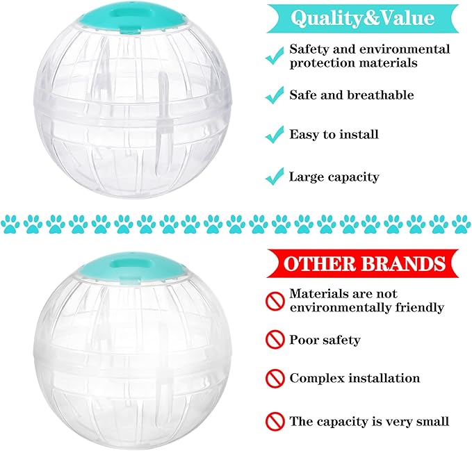 2 Pieces Hamster Ball Hamster Exercise Ball 5.7 Inch Guinea Pigs Running Balls Transparent Plastic Hamsters Wheel for Mini Dwarf Rabbits Small Pets to Reduce Boredom and Increase Activity