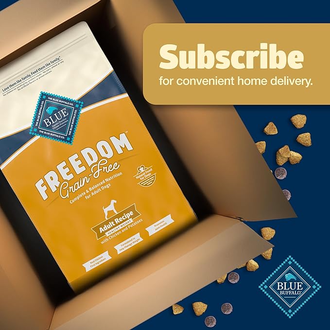 Blue Buffalo Freedom Grain-Free Healthy Weight Dry Dog Food, Complete & Balanced Nutrition for Adult Dogs, Made in the USA with Natural Ingredients, Chicken & Potatoes, 24-lb Bag