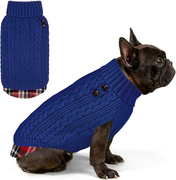 KYEESE Dog Sweater Thick Pet Coat for Fall Winter Cold Weather Warm Turtleneck Medium Dogs Sweater Soft Pullover Dog Sweaters for Medium Dogs Girl