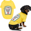 Parisian Pet Dog Costume - 100% Cotton Yellow Dog Clothes for Large Dogs - Lightweight Puppy Outfits - Funny French Bulldog Clothes - Sleeved Mustard Shirt for Dogs - Stretchy Pet Costume