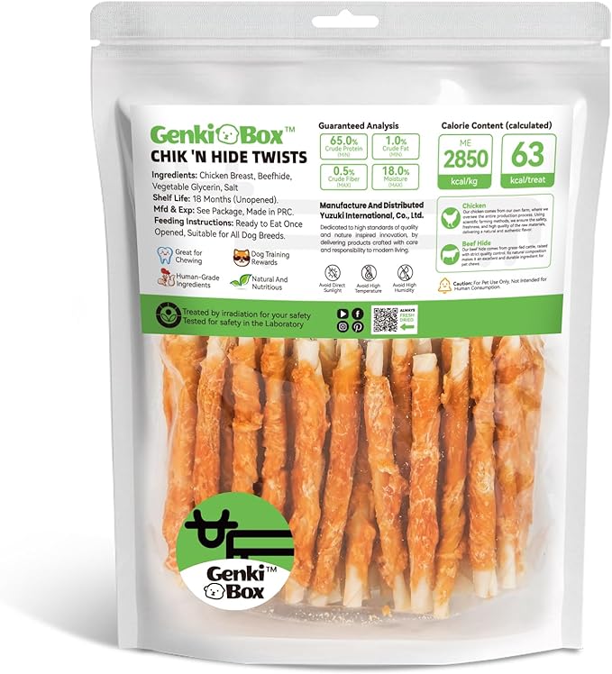 Dog Treats Chicken Jerky with Rawhide - 1.5 LB Value Pack, 100% Real Chicken, Natural Rawhide, Human Grade, High Protein, Healthy Natural Dog Chews, Training Reward, Made for North America