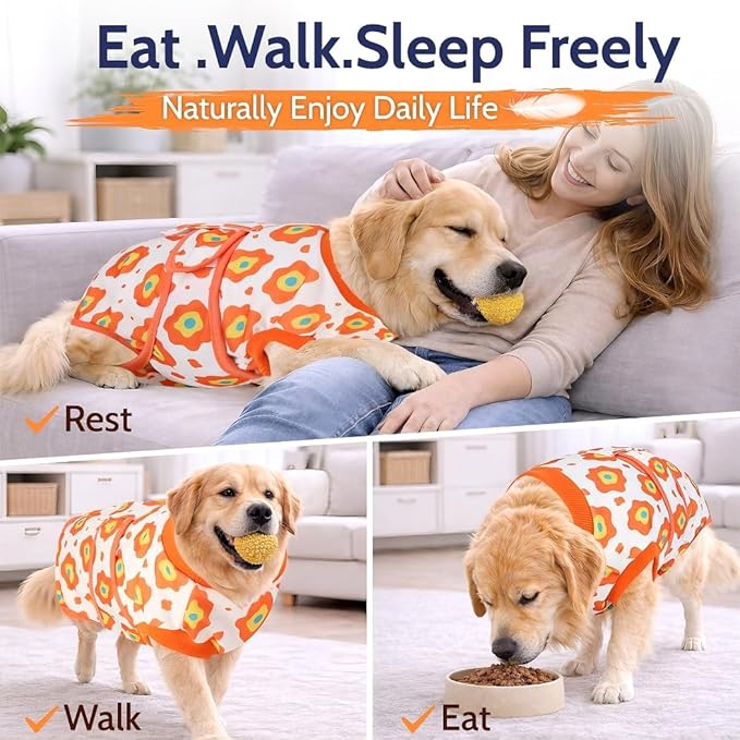 Dog Surgery Recovery Suit, E-Collar & Cone Alternative, Surgical Onesie for Dogs Female Male After Spayed Neutered, Soft Body Suits Post Spay Neuter, Large Pet Anti Licking Abdominal Wounds Onsie, XXL