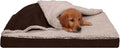 Furhaven Cooling Gel Dog Bed for Medium/Small Dogs w/ Removable Washable Cover, For Dogs Up to 35 lbs - Berber & Suede Blanket Top Mattress - Espresso, Medium