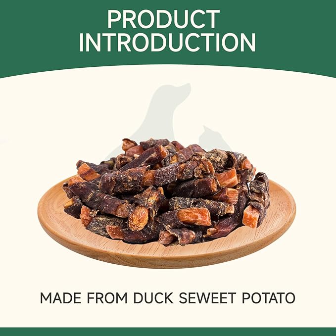 MeatyWay Duck & Sweet Potato Wrapped Dog Treats, High Protein, Low Fat, 100% Natural Duck Tender, Healthy and Natural Dog Training Treats for Small & Large Dogs, 454g/16 oz. Bag